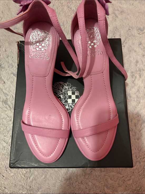 Vince Camuto Shoes - Vince Camuto Pink Open-Toe Ankle-Strap Heels